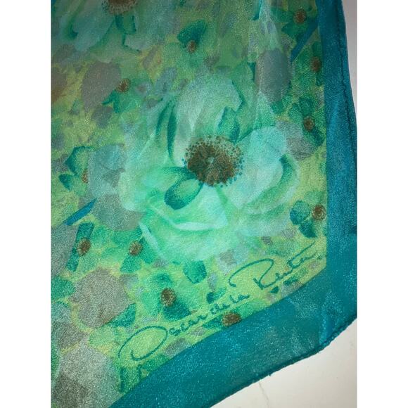 OSCAR De La RENTA Oblong Printed Silk Scarf - Picture 1 of 3
